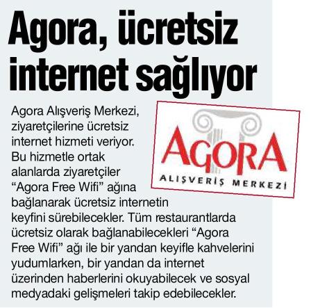 Agora Ücretsiz İnternet Sağlıyor